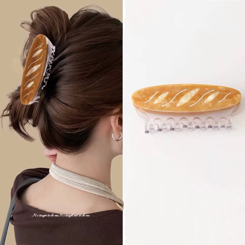 Bread Series Limited Edition Fun Cherry Strawberry Donut Cake Croissant Baguette Hair Claw Shark Clip