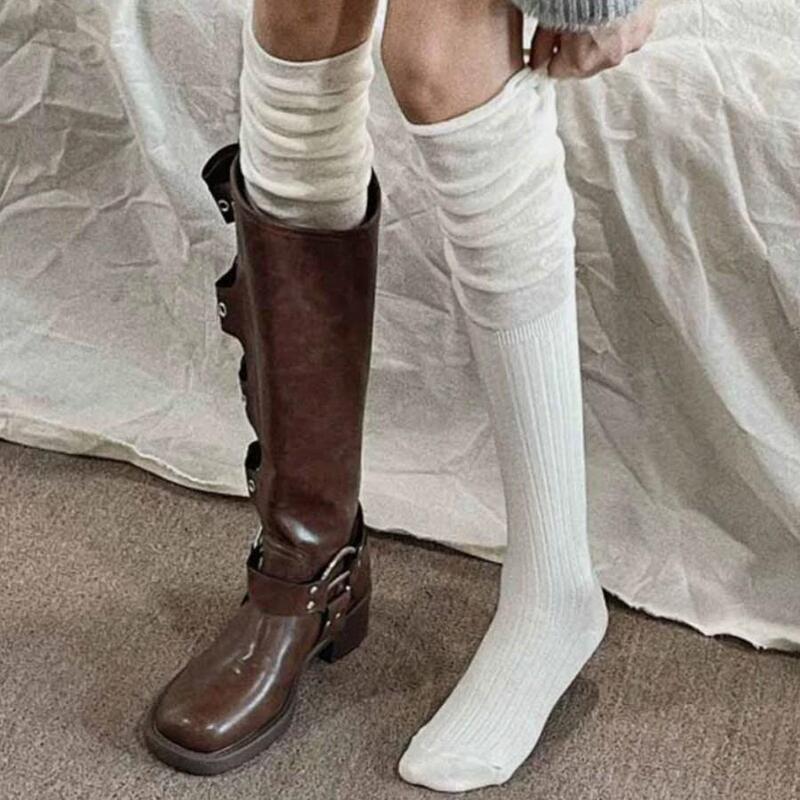 Knight Boot Socks, Socks That Go with Boots, Women's Patchwork Over-The-Knee Socks, Layered Socks, Stacked Socks, Melard Long Boots, Push Socks