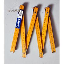 Nostalgic old inventory 80-90s carpentry wooden folding rule one meter two meters