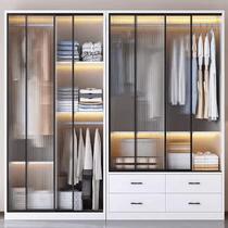 Xinjiang Tibet Wardrobe Simple Rental House Customized Childrens Changhong Glass Sliding Door Small Apartment Large Wardrobe