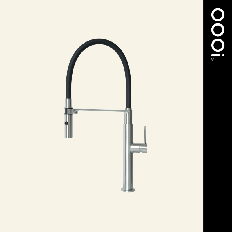 【Oooi偶一】Minimalist Brushed Nickel Faucet Kitchen Island Dual-Function Magnetic Pull-Out Faucet Kfc035