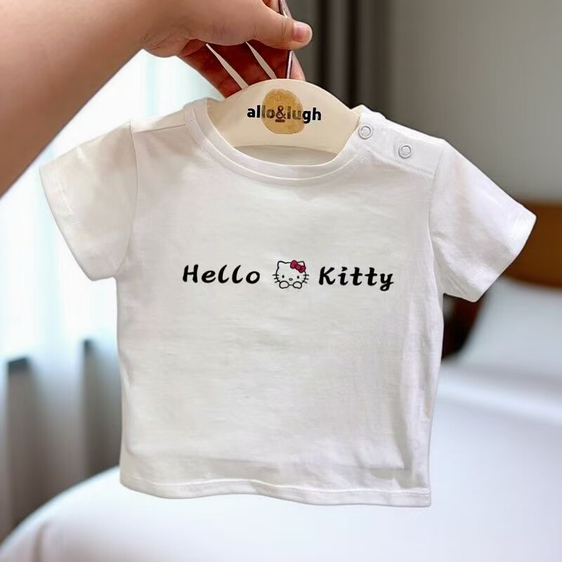 Toddler Baby 100% Cotton Short-Sleeved T-Shirt Kidsren's Clothing Summer New Style Kidsren's Clothing for Small and Medium-Sized Kidsren Baby Summer Popular Tops
