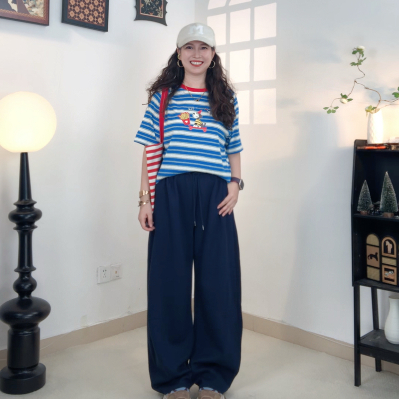 A Zi Studio Casual Scimitar Pants Autumn Style Large Size Scimitar Wide-Leg Pants in Various Lengths Casual Pants