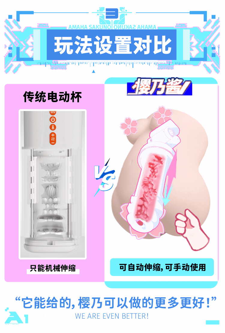 YUU伸缩樱乃酱飞机杯自慰男用阴臀倒模多功能自动斐济杯