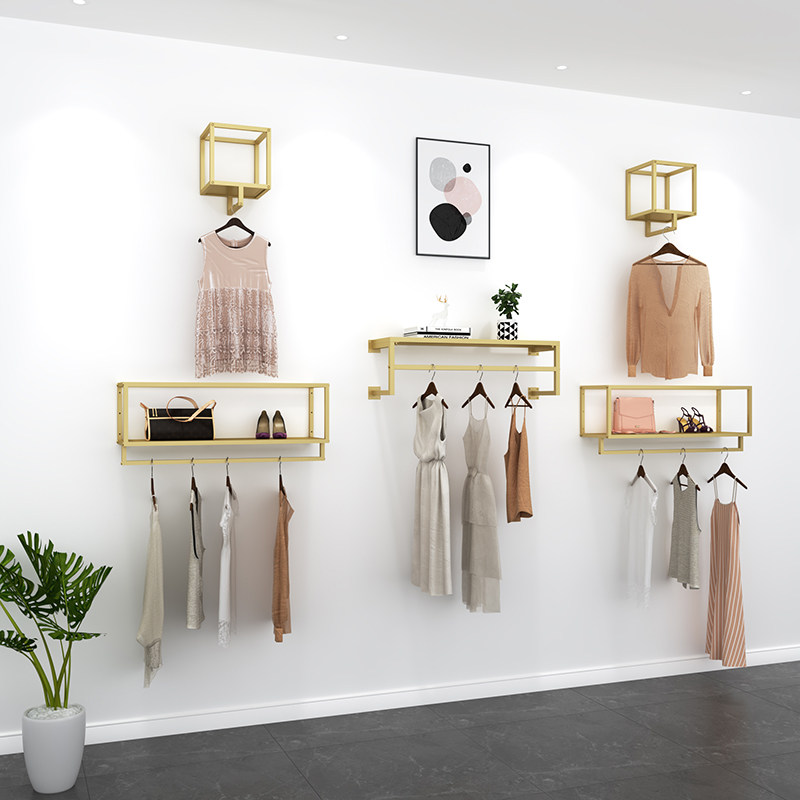 [USD 26.03] Clothing store display rack men's and women's wear wall ...