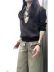 2025 new popular trendy sweaters for women in autumn and winter, fake two-piece pinch-waist tops to wear underneath
