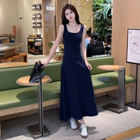 [Темно-синий] [Самый популярный стиль этого года / Великолепная юбка летом / Красивая пляжная юбка для летнего отдыха на море / Уникальная и красивая французская юбка с узкой талией / Простой, щедрый, приличный, легкий, роскошный и элитный]