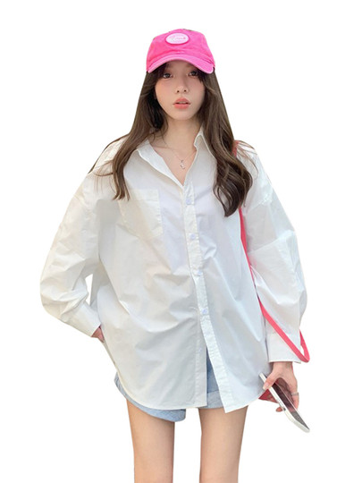 Faule und lockere High-End-Hemdjacke in Weiß für Damen, Herbst und Winter 2026, neues Design, Nischen-Innenhemd-Oberteil