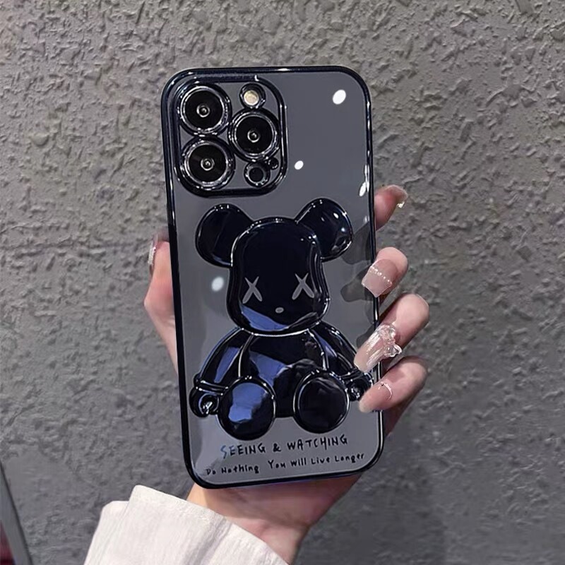 Trendy Brand Violent Bear Case Suitable for iPhone 14 Pro Max Apple 15 Phone, Electroplated Full Coverage 13/14/15Pro Couple Anti-Drop Silicone Protective Case Trendy Brand Violent Bear Case Suitable for iPhone 14 Pro Max Apple 15 Phone, Electroplated Full Coverage 13/14/15Pro Couple Anti-Drop Silicone Protective Case