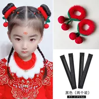 2 большие плюшевые резинки для волос вишневого цвета + 2 стопорных кольца.