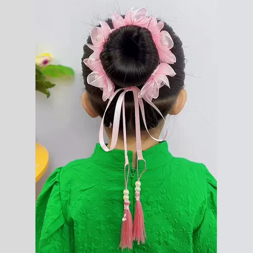 Повязка на голову, аксессуар для волос для девочек из жемчуга, в цветочек