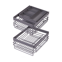 Italian condiment pull basket kitchen cabinet nano three-layer drawer stainless steel damping storage seasoning built-in