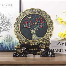Jinfu charcoal carving handicrafts ornaments Nordic style simple style home sika deer disc wedding housewarming gifts