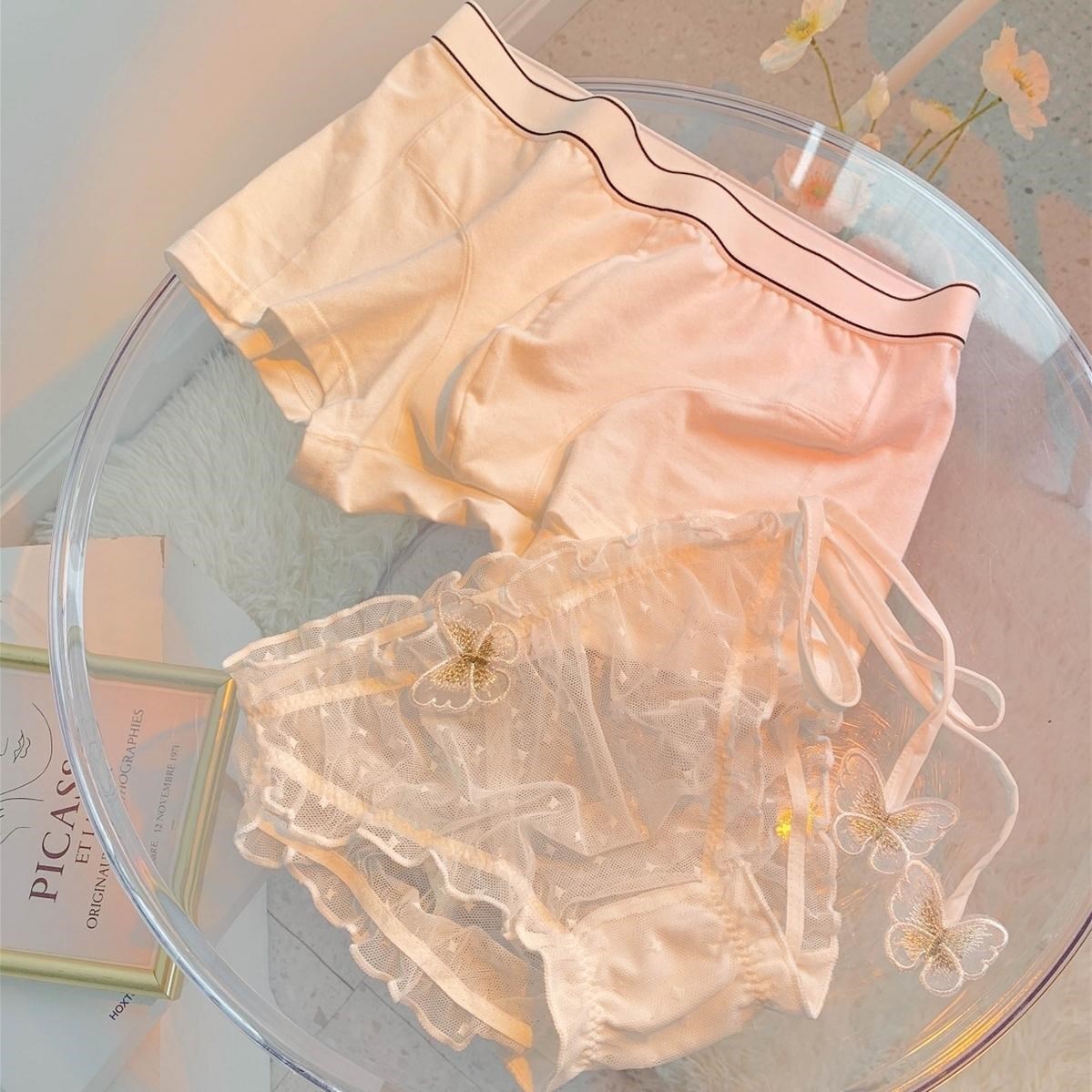 Couple underwear couples passionFull transparent moonlight A man and woman pure crotch sexy lace little pup