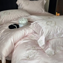 Dreamlite 100 count Australian cotton jacquard four-piece set with high precision embroidery light luxury style cotton quilt cover sheets and bedding