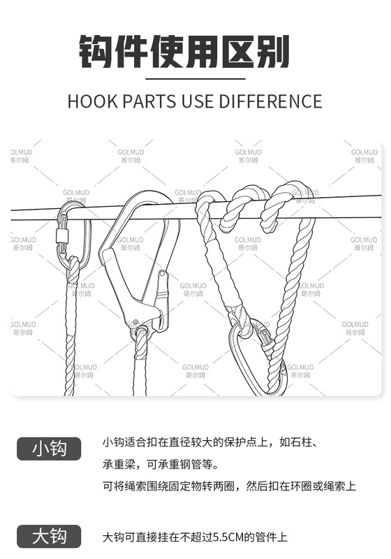 Đai an toàn năm điểm cắm nhanh Gorm cho các hoạt động trên cao GD3737 Bộ dây an toàn toàn thân tiêu chuẩn quốc gia GD3737 dây an toàn toàn thân 2 móc