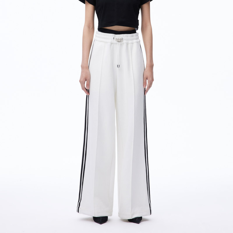 [Limited Time Discount] Revan Ruifan Outlet High-End Textured Sports Wide-Leg Pants Rn71301058