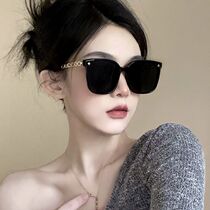 New style sunglasses for women high-end ins Internet celebrity model polarized sunscreen sunglasses large frame round face slimming glasses for men