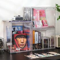 Album display rack star idol album photo card display rack CD storage box stepped desktop disc organizer
