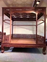 Zambian blood sandalwood African lobular rosewood curved frame bed double bed wedding bed Chinese style antique mahogany furniture