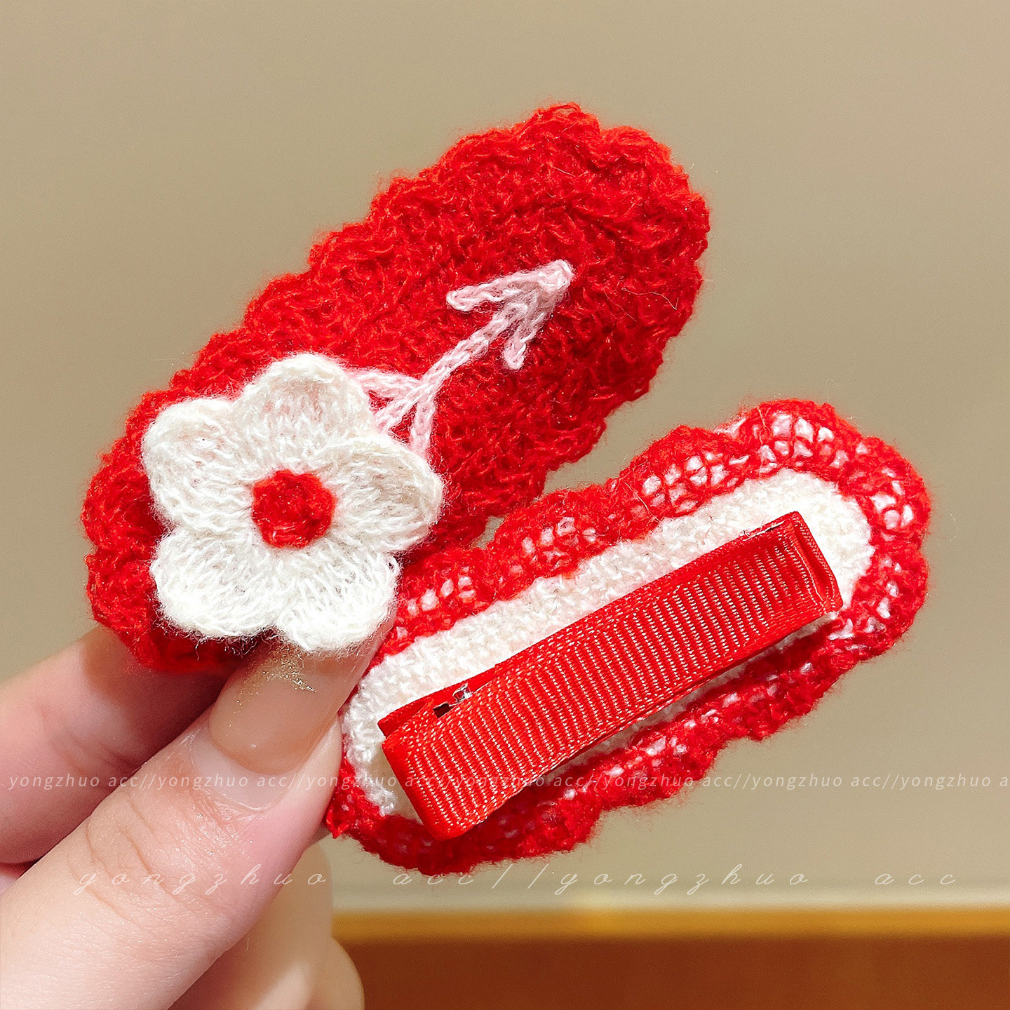 New Year Children's Hairpin Red Bow Duckbill Clip Hair Accessory Little Girl Bangs Side Clip Hairpin Hair Clip