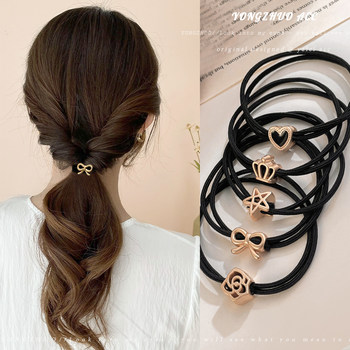 Hair Tie 2024 New High-End Light Luxury Elastic Band for Women, Simple and Elegant Adult Hair Ring, Hair Rope, Leather Hair Accessory