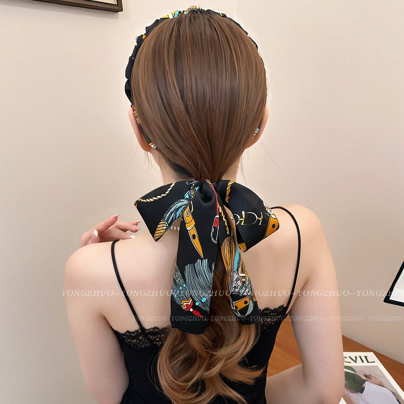 Retro Ribbon Headband with Integrated Braided Hair, Women's 2025 New Style High Cranial Top Hairband for Daily Wear