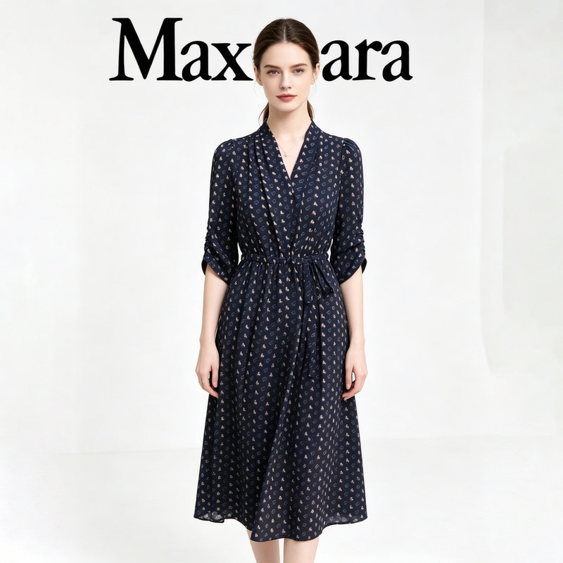 Counter Price: ¥7656, Heavy Silk Floral Dress for Women, French Style, Waist-Cinching, Slimming, Silk Crepe De Chine, Elegant Dress Counter Price: ¥7656, Heavy Silk Floral Dress for Women, French Style, Waist-Cinching, Slimming, Silk Crepe De Chine, Elegant Dress
