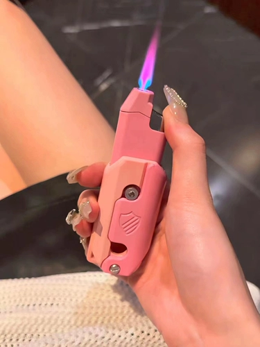 Мультяшная ветрозащитная розовая милая зажигалка, градиент