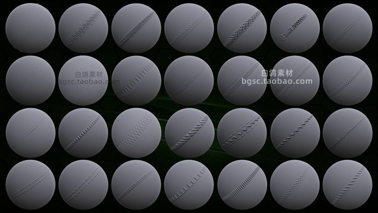 图片[8]-100个zbrush衣服褶皱包包鞋子布料笔刷接缝压缩折叠针迹zb画笔-cg男孩