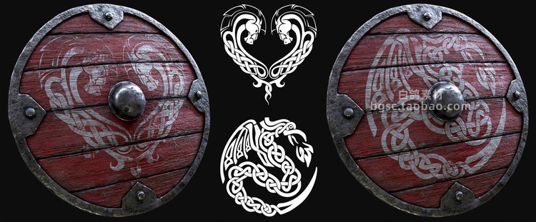 图片[5]-4K阿尔法盾牌3D花纹武器maya纹理C4D贴图欧式alpha雕刻zbrush图案-cg男孩