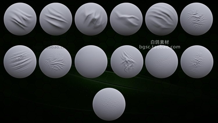 图片[9]-100个zbrush衣服褶皱包包鞋子布料笔刷接缝压缩折叠针迹zb画笔-cg男孩