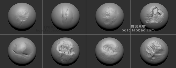 图片[6]-zb金属裂纹损坏划痕zbrush凹痕爪痕abr笔刷alpha贴图阿尔法sp纹理-cg男孩