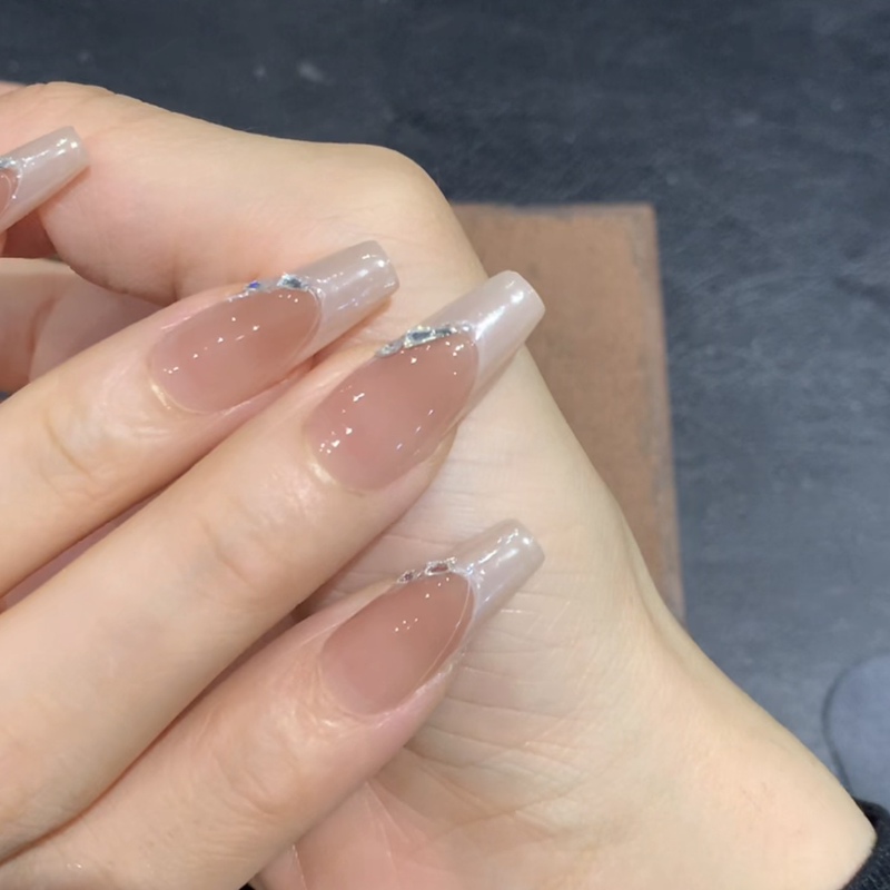 【Pure White Moonlight】Handmade, Versatile, Two-Tone Gradient Detachable Wearable Nails