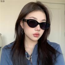 European and American retro spicy girl with wind and cat eye sunglasses female boomers Round Face slim Anti-UV Advanced Sensation Han Version Sunglasses