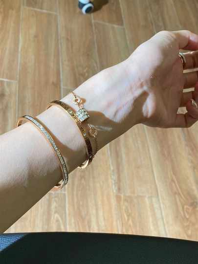 New Titanium Steel Non-Fading Roman Numeral Bracelet Ins Light Luxury High-End Stackable Sparkling Diamond Waist Chain Bracelet