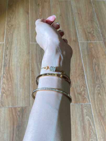 New Titanium Steel Non-Fading Roman Numeral Bracelet Ins Light Luxury High-End Stackable Sparkling Diamond Waist Chain Bracelet