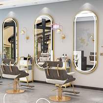 Barber shop mirror beauty salon mirror Internet celebrity LED with light hair salon dedicated all-in-one floor-standing simple hair salon mirror