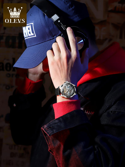 Swiss New Couple Watches, Fully Transparent Mechanical Skeleton Watches, Fashionable Leather Strap Models, Men's and Women's Watches, a Pair for Gift Giving