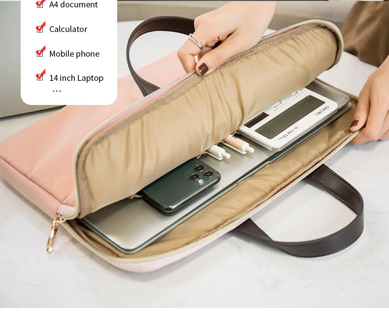 Fashionable Lightweight кожзаменитель Leather Handle Computer Bag Busin 