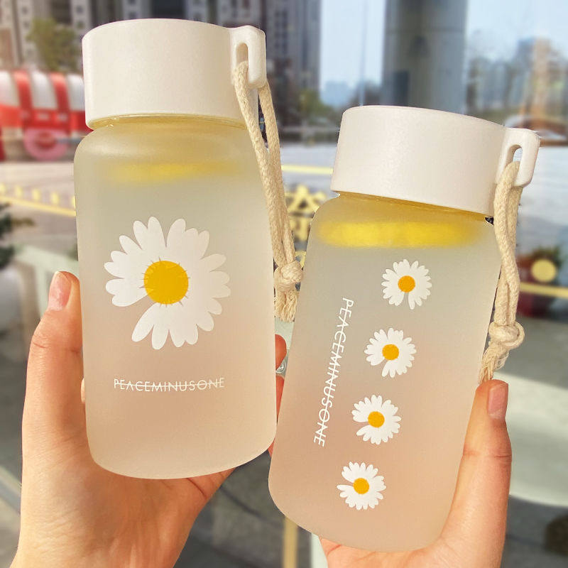 480ml small daisy transparent plastic water bottles BPA Free