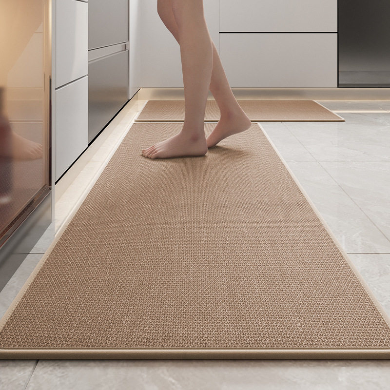 Cross-border kitchen floor mats absorb water and oil, non-slip and wear-resistant foot mats, long door mats, no-wash wipeable carpets and stain-resistant mats