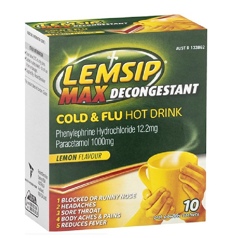 新西兰药房热销：Lemsip感冒流感退烧止涕冲剂，柠檬味扑热息痛，10包装，感冒季必备良药！