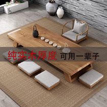Floor table small low table pure solid wood tatami coffee table Zen kang table floor table for home use