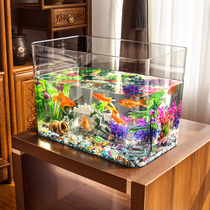 Plastic fish tank transparent imitation glass living room desktop home aquarium new net red light refraction clear and transparent