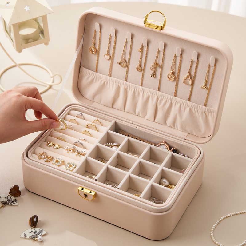 High-End Jewelry Storage Box, Exquisite New Style Earrings, Ear Studs, Necklaces, Bracelets, Gold Jewelry Box, Hand Jewelry Box