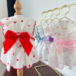 Dress supplies clothes spring and summer dog cat than bear Bomei Heart dog clothing cat clothing