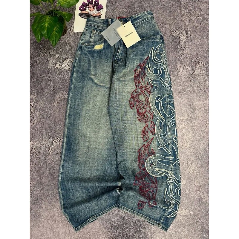 European and American Retro High Street Washed Straight-Leg Denim Pants Retro Street Brand Jeans Pants European and American Retro High Street Washed Straight-Leg Denim Pants Retro Street Brand Jeans Pants