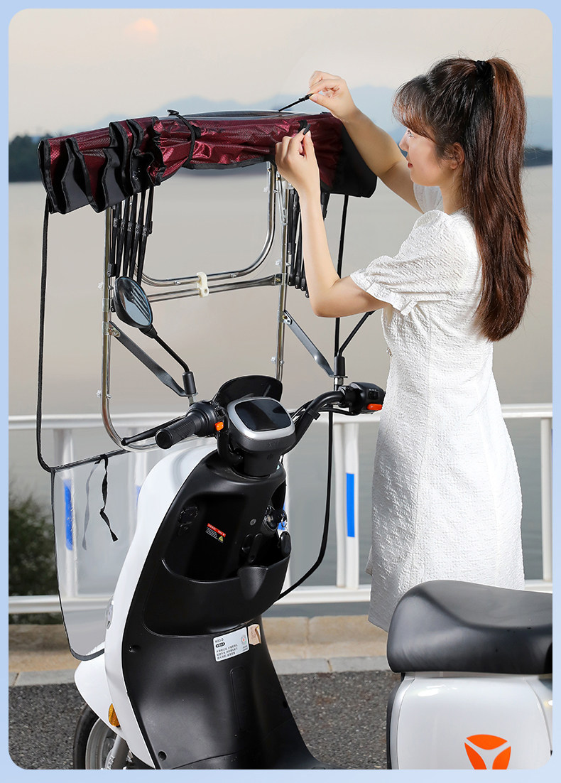 New type electric car canopy new foldable retractable carport battery car awning disassembly motorcycle anti-umbrella