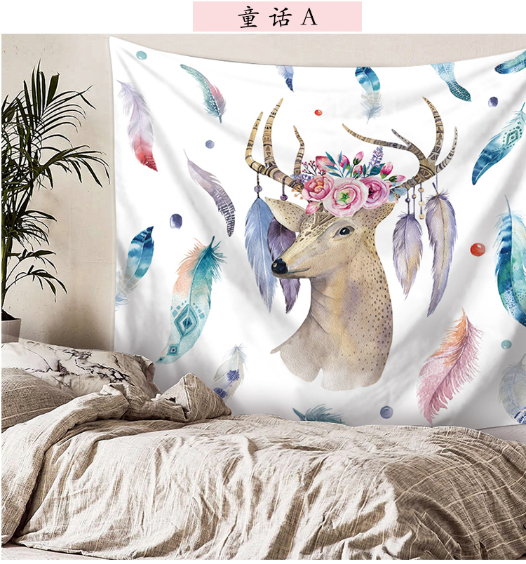Cô gái ins treo vải Bắc Âu gió màu xanh lá cây flamingo phòng nền vải giường tường tấm thảm phòng khách diy net đỏ thảm treo tường giá rẻ